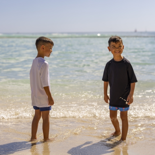 2 kids at the beach