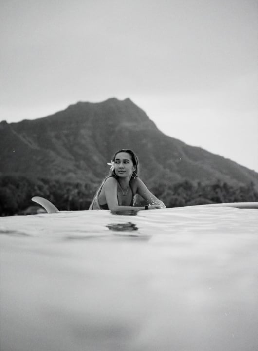 Kelis Kaleopa'a picture in the Hawaii's ocean: