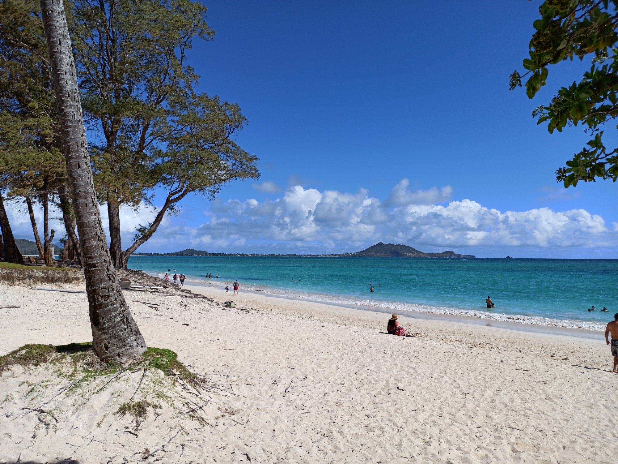 Kailua beach park in summer sunny day in Oahu Hawaii