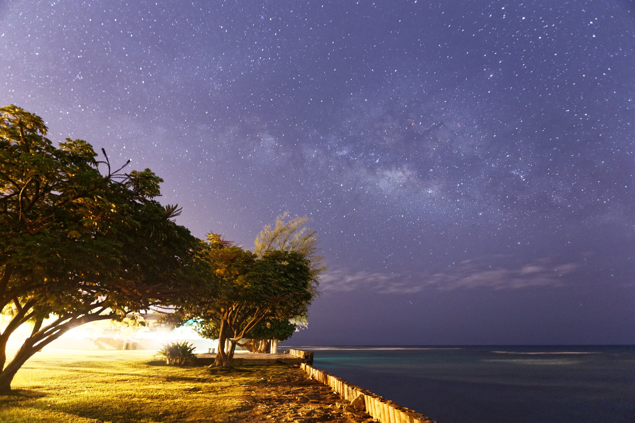 Milky way galaxy at Waikiki beach Hawaii