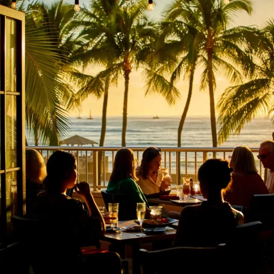 Sunset at tiki's grill & bar
